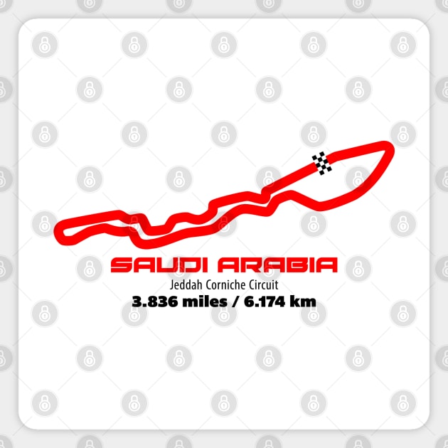 Saudi Arabia Track Graphic Magnet by Hotshots